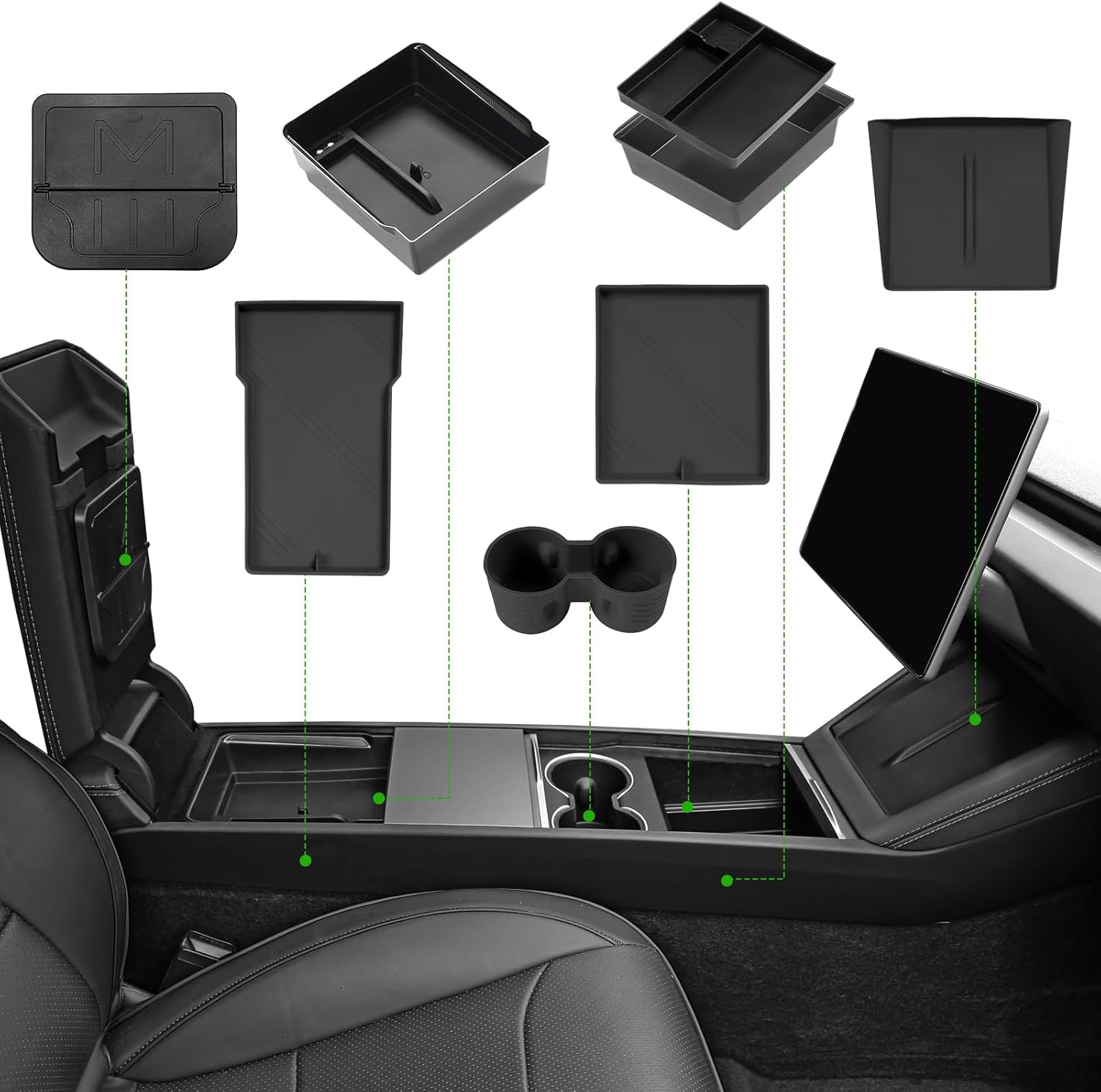 9PCS Center Console Organizer Tray for Tesla Model 3 Highland