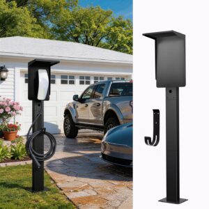 Aesthlf Outdoor EV Charger Pedestal for Tesla & J1772 Chargers