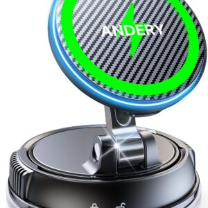 ANDERY iPhone Magsafe Car Mount Charger | 15W Fast Charging & Strong Magnetic Hold