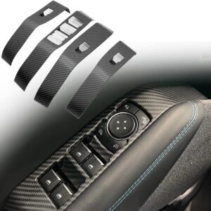 AOSK Mustang Mach-E Matte Carbon Fiber Window Lift Switch Panel Cover