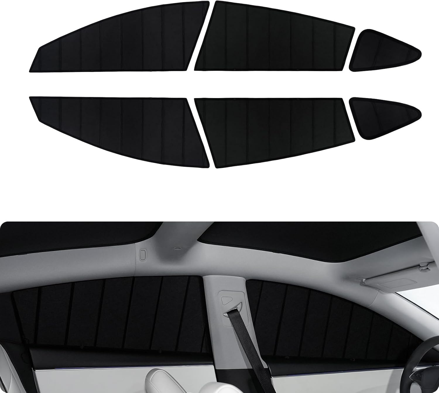 BASENOR Gen2 Tesla Model 3 Side Window Sunshade: Full Privacy Set