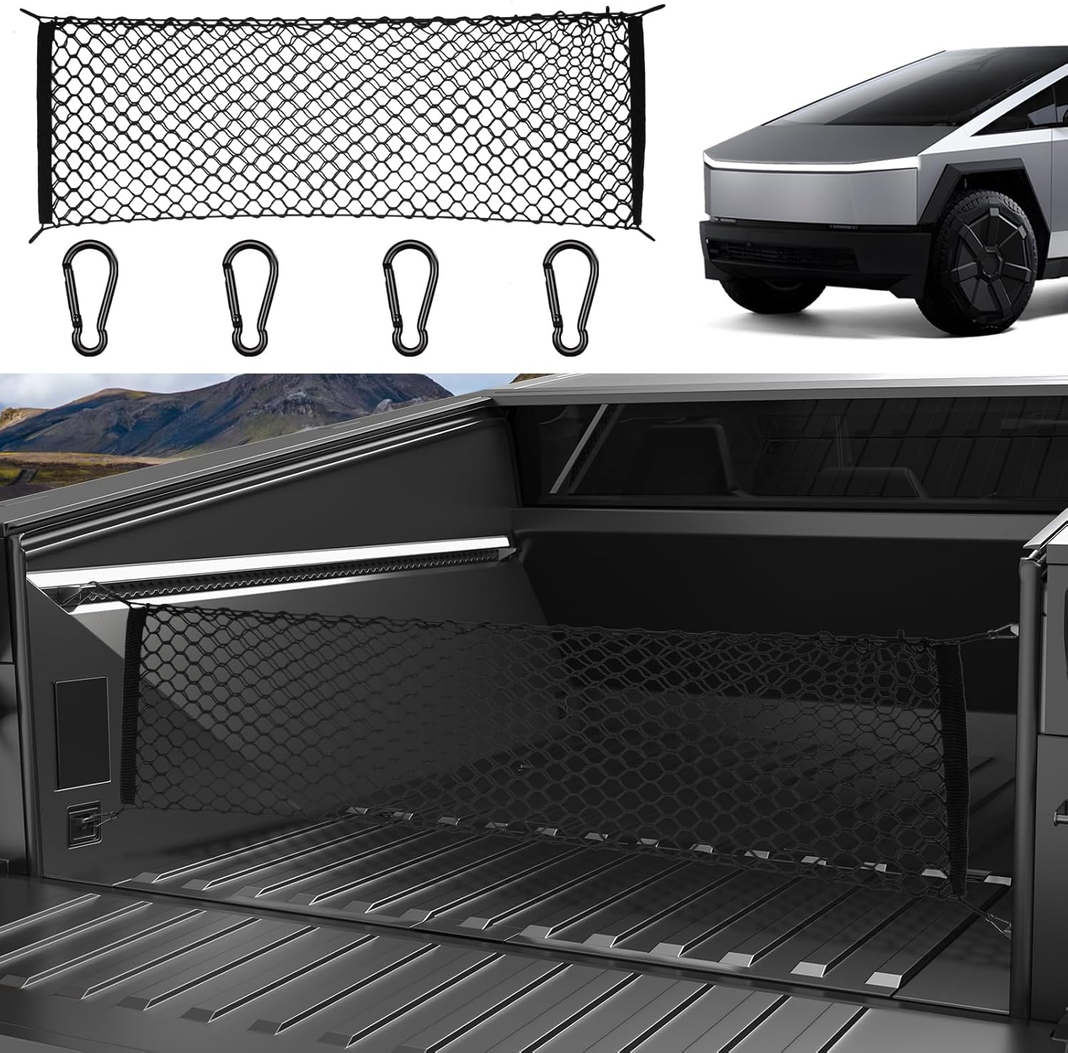 BASENOR Tesla Cybertruck Trunk Cargo Mesh Net: Premium Organizer