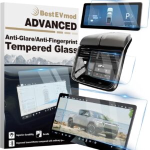 BestEvMod Matte Tempered Glass Screen Protectors for Rivian R1T & R1S