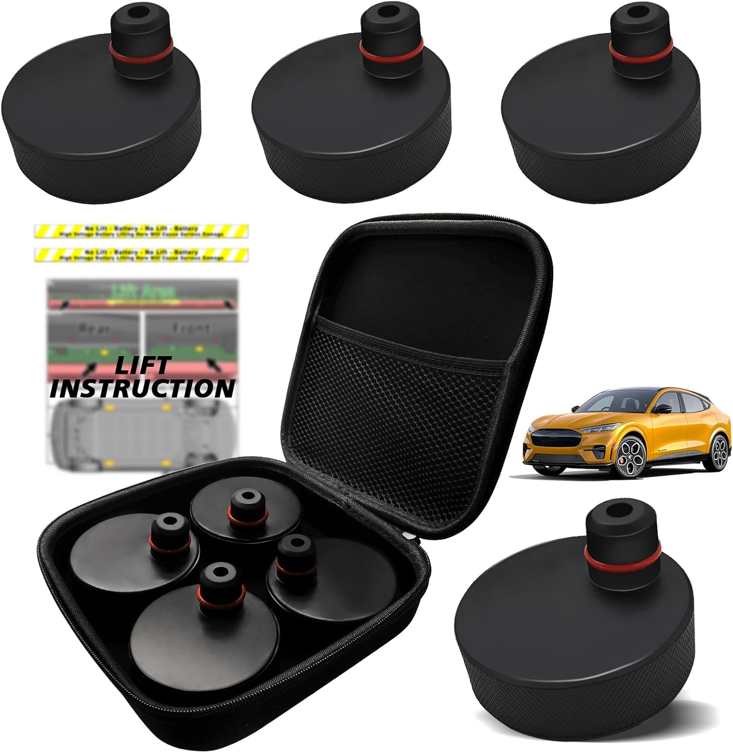 BestEvMod Mustang Mach-E Lifting Jack Pads - 4-Piece Set