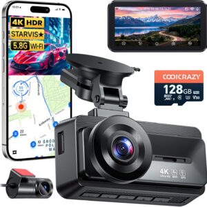 Coolcrazy 4K Front & Rear Dual Dash Cam for EVs