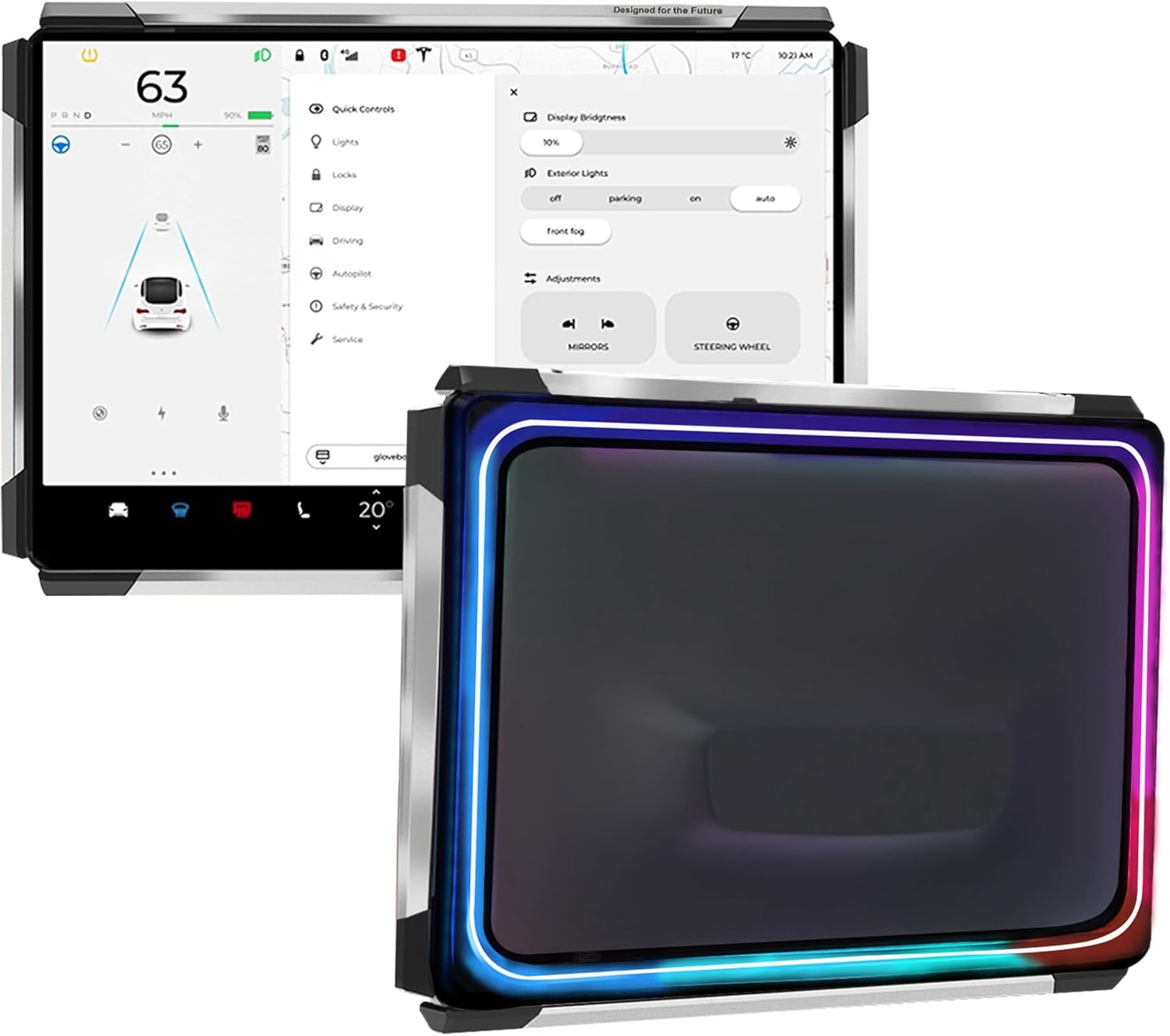Dynamic RGB Screen Ambient Light & Protector for Tesla Model 3/Y