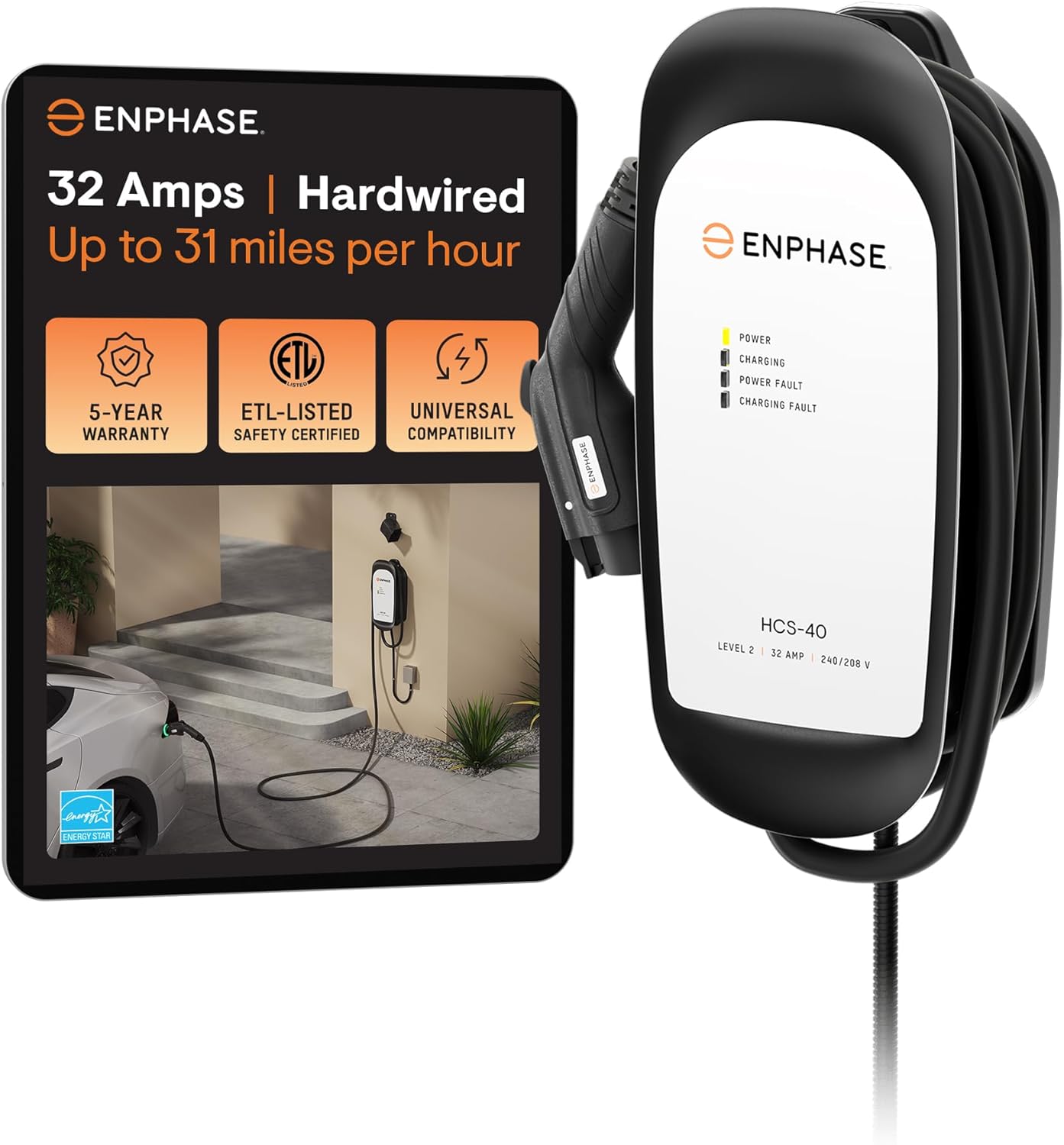 Enphase HCS-40 Level 2 EV Charger | Hardwired 32 Amp