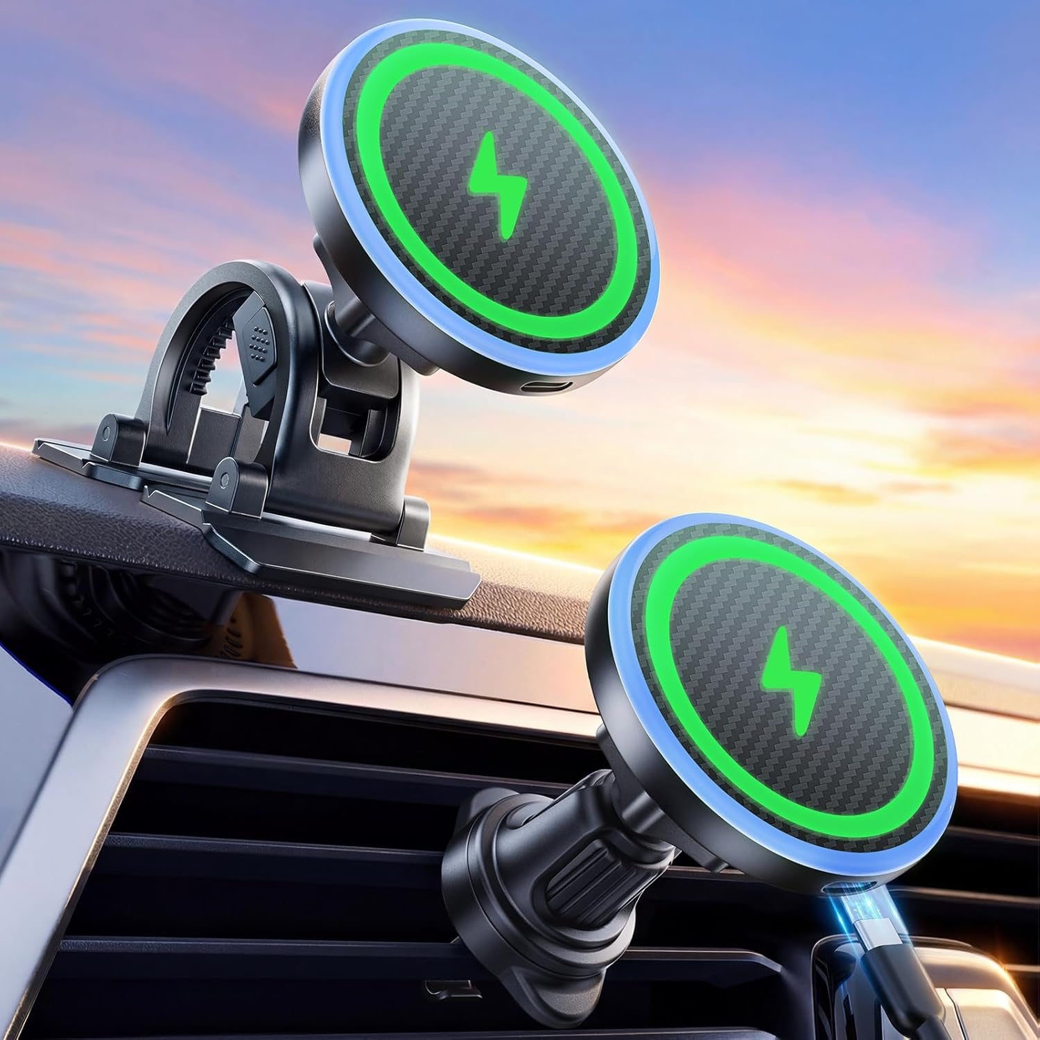 Estbuc 2-in-1 15W Magsafe Dashboard & Vent EV Charger