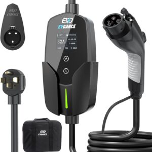 EVDANCE Level 2 EV Charger | 32A NEMA 14-50P J1772 Portable