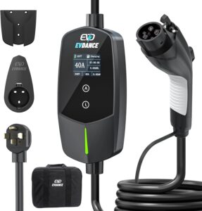 EVDANCE Level 2 EV Charger: 40A, 9.6kW Portable NEMA 14-50