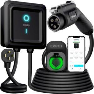EVIQO Level 2 EV Charger | 40A J1772 Smart App, NEMA 14-50 Plug-in