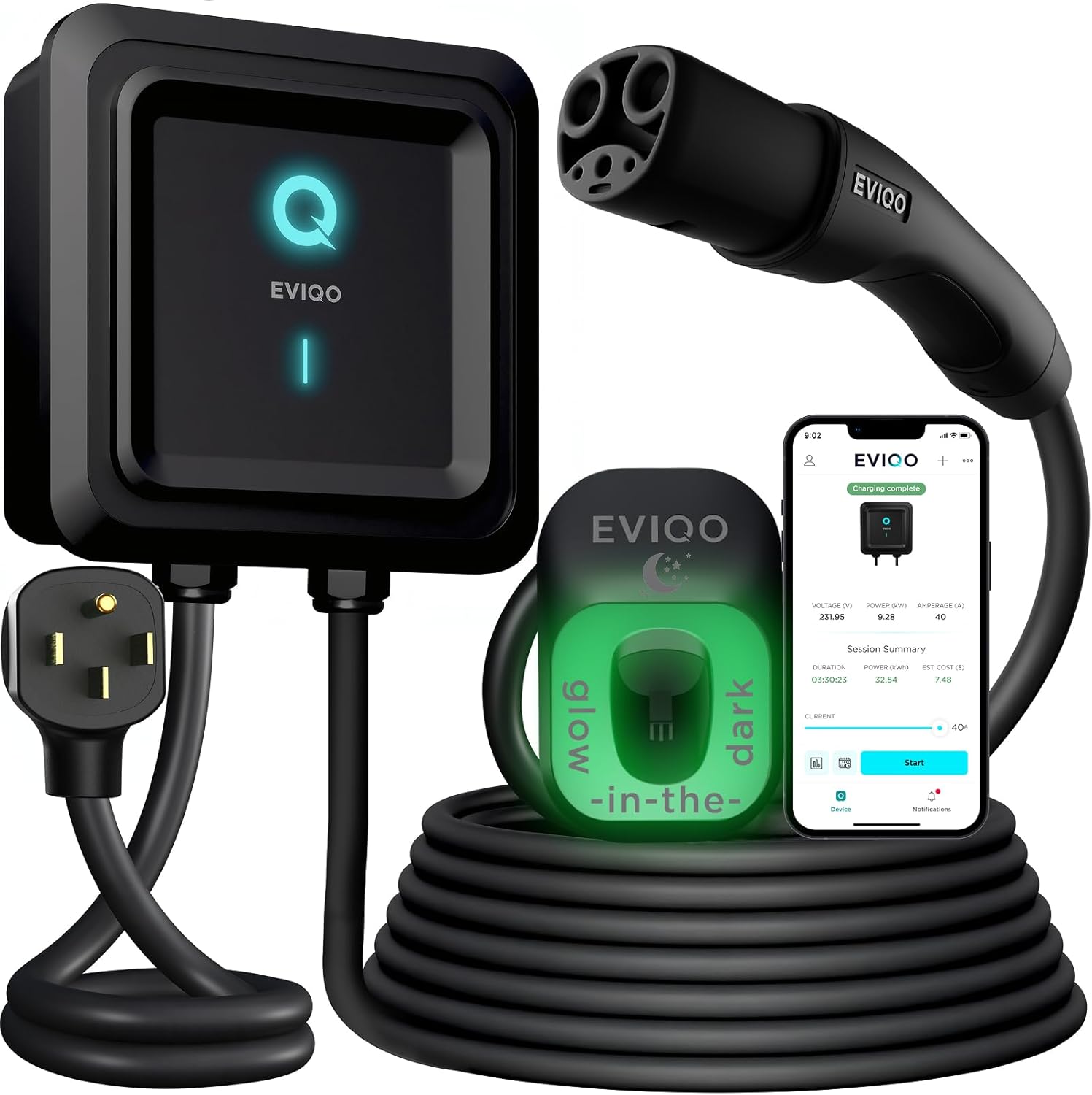 EVIQO NACS Charge: 40 Amp Level 2 EV Chargers for Tesla