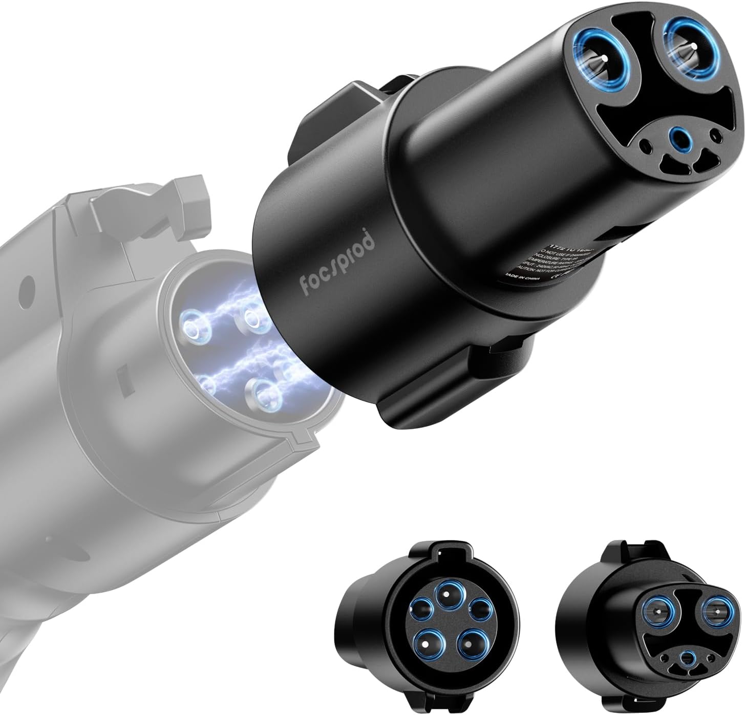 FOCSPROD J1772 to Tesla Charger Adapter: Max 80A, UL 2252 Certified