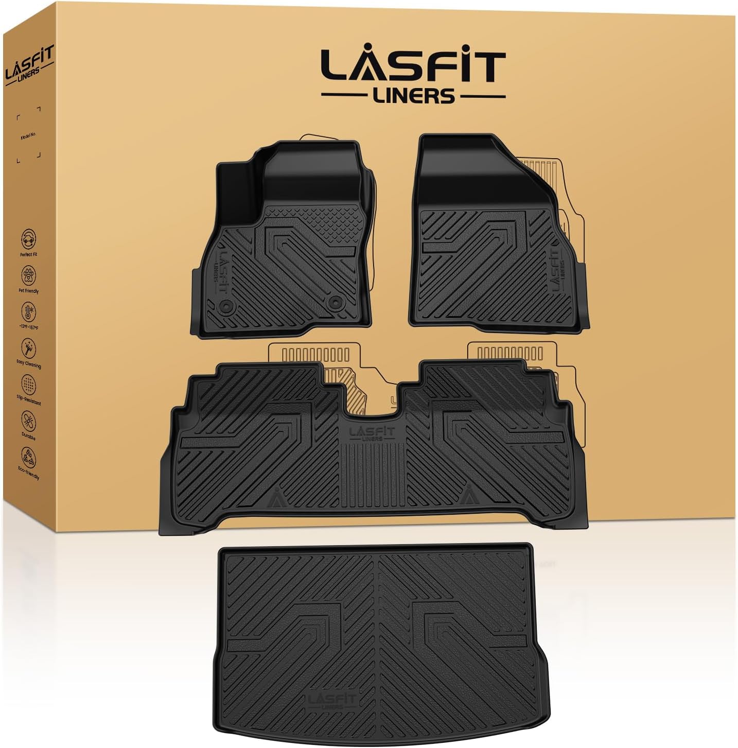 LASFIT Floor Mats & Cargo Liner for Chevy Bolt EV 2027 & Bolt EUV 2022-2023