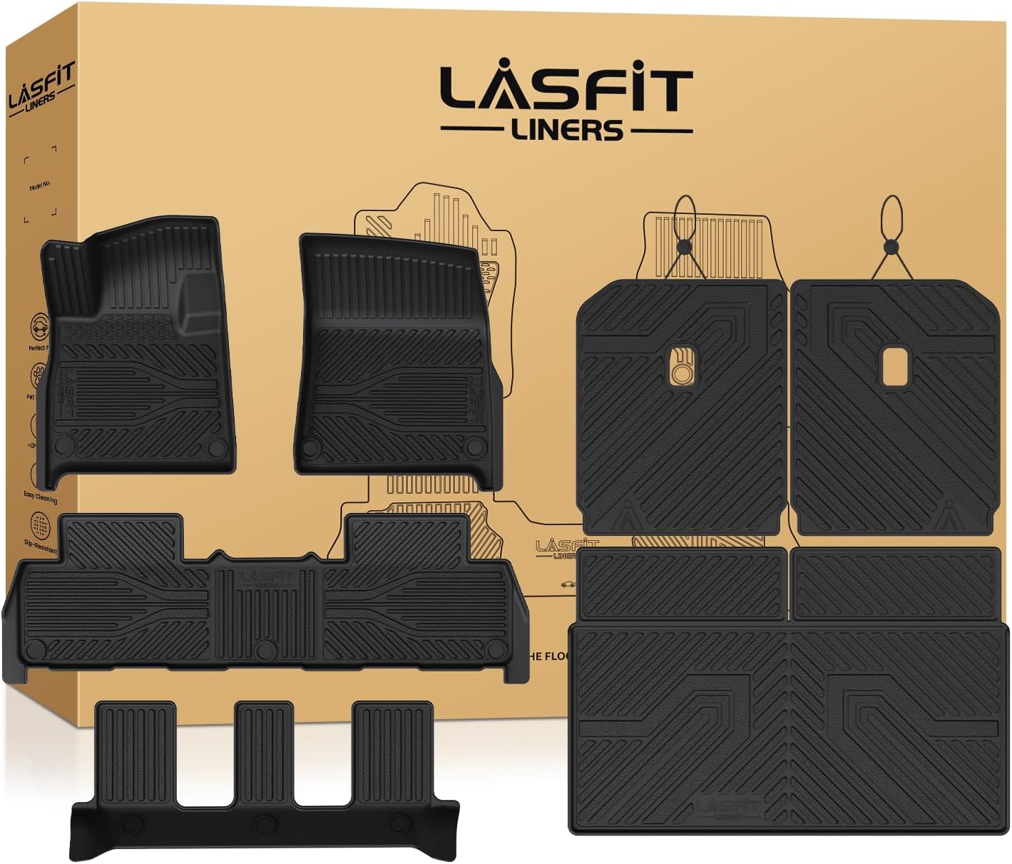 LASFIT Rivian R1S 2025 Full Set Floor, Trunk & Backrest Mats
