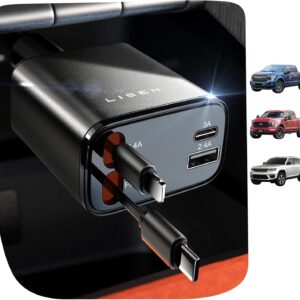 LISEN Retractable 4-in-1 USB-C Car Charger for All EVs
