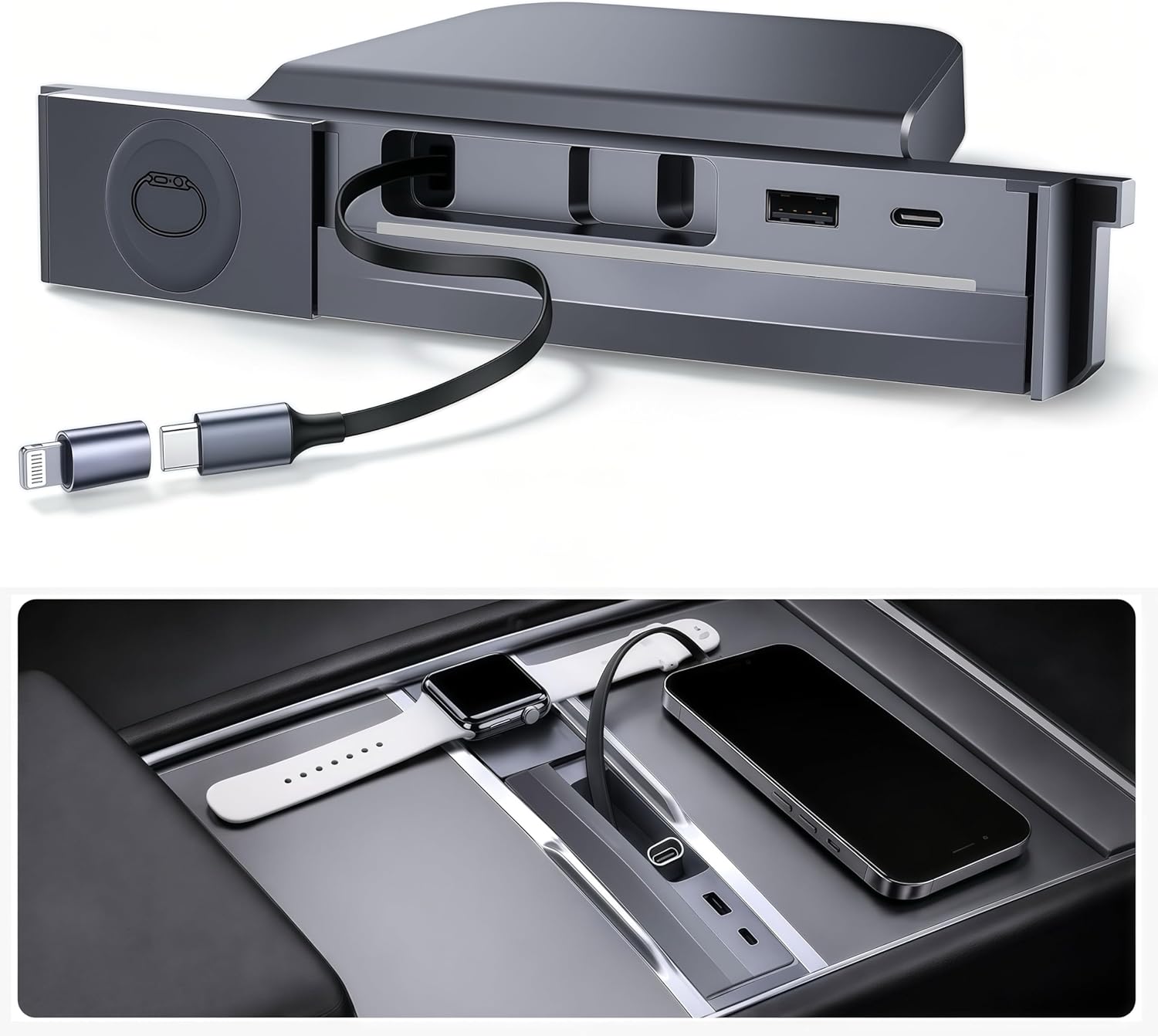 LOWEEY Tesla Model 3 Highland & Model Y Juniper USB Hub Charger
