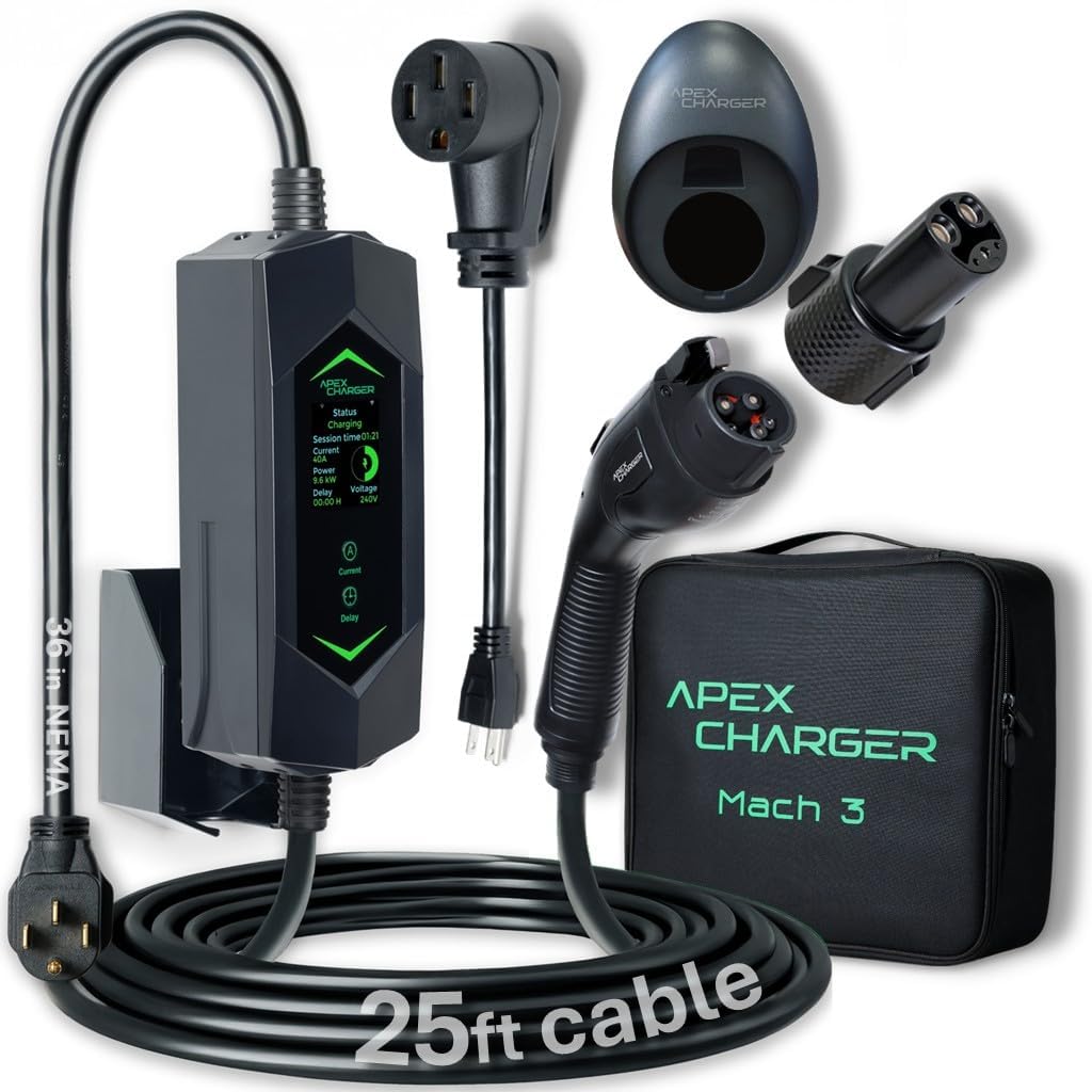 MACH 3 Fast 40 Amp Level 1&2 Portable EV Charger Universal