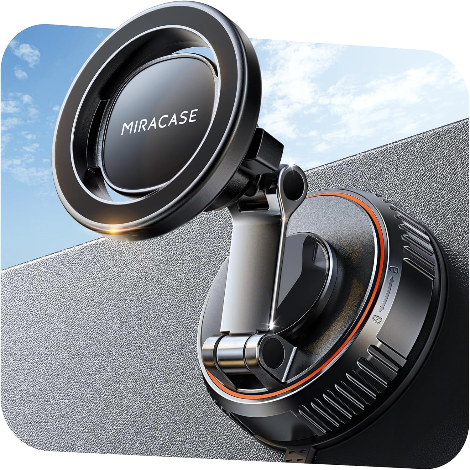 Miracase MagSafe Car Mount: Vacuum Lock Magnetic Phone Holder