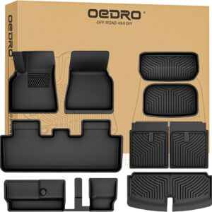 OEDRO Floor Mats for Tesla Model Y 7-Seater: Full Interior Protection