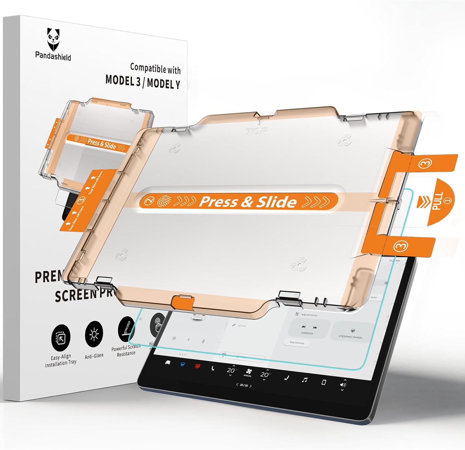 PandaShield HD Tempered Glass for Tesla Model 3 Highland & Model Y Juniper