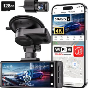 REDTIGER F7N TOUCH: 4K Dual Dash Cam with Touch Screen & Voice