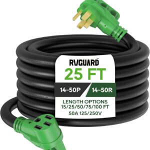 RVGUARD 50 Amp 25 Foot EV Charging Extension Cord, NEMA 14-50