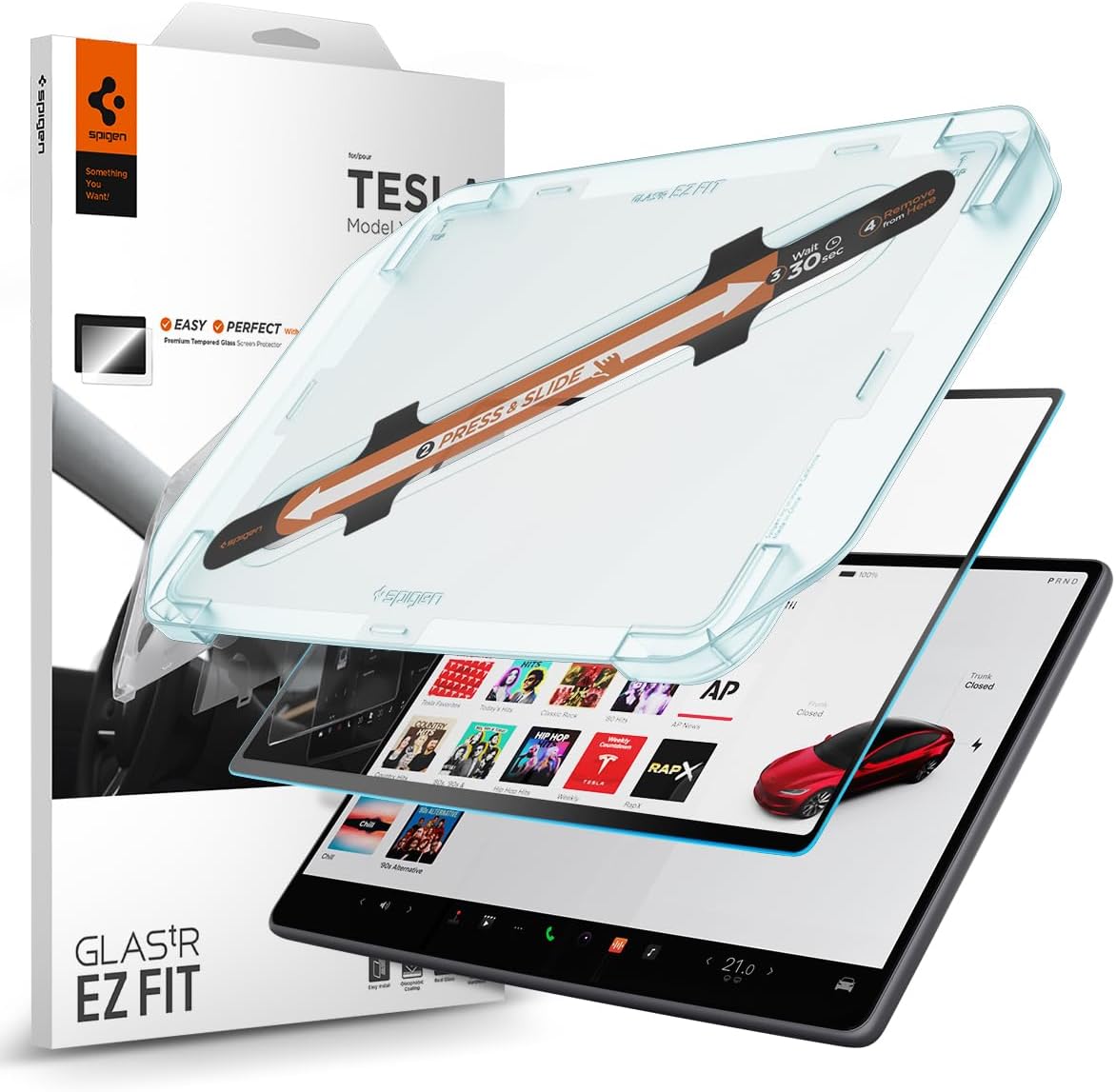 Spigen GlasTR EZ FIT for Tesla Model 3 Screen Protector