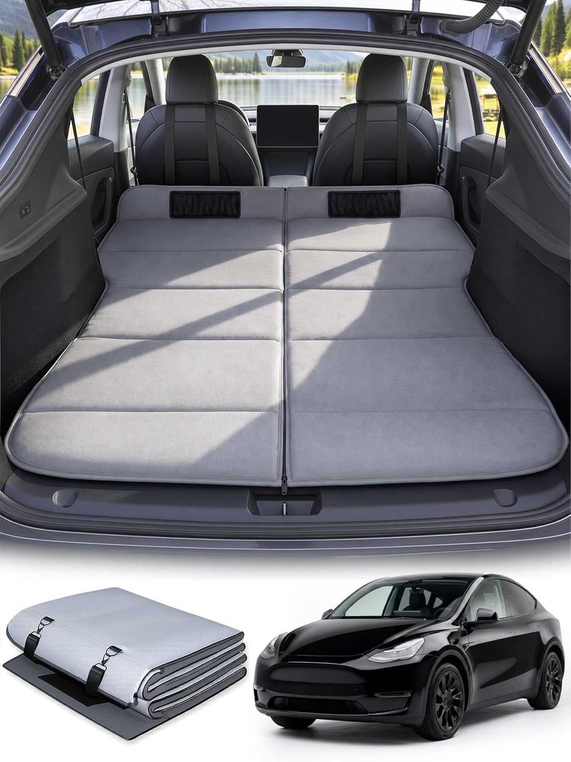 Tesla Model Y Foldable Memory Foam Car Bed: Ultimate Camping Comfort