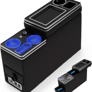 Universal EV Center Console Organizer with Dual USB Charging & Ambient Lighting