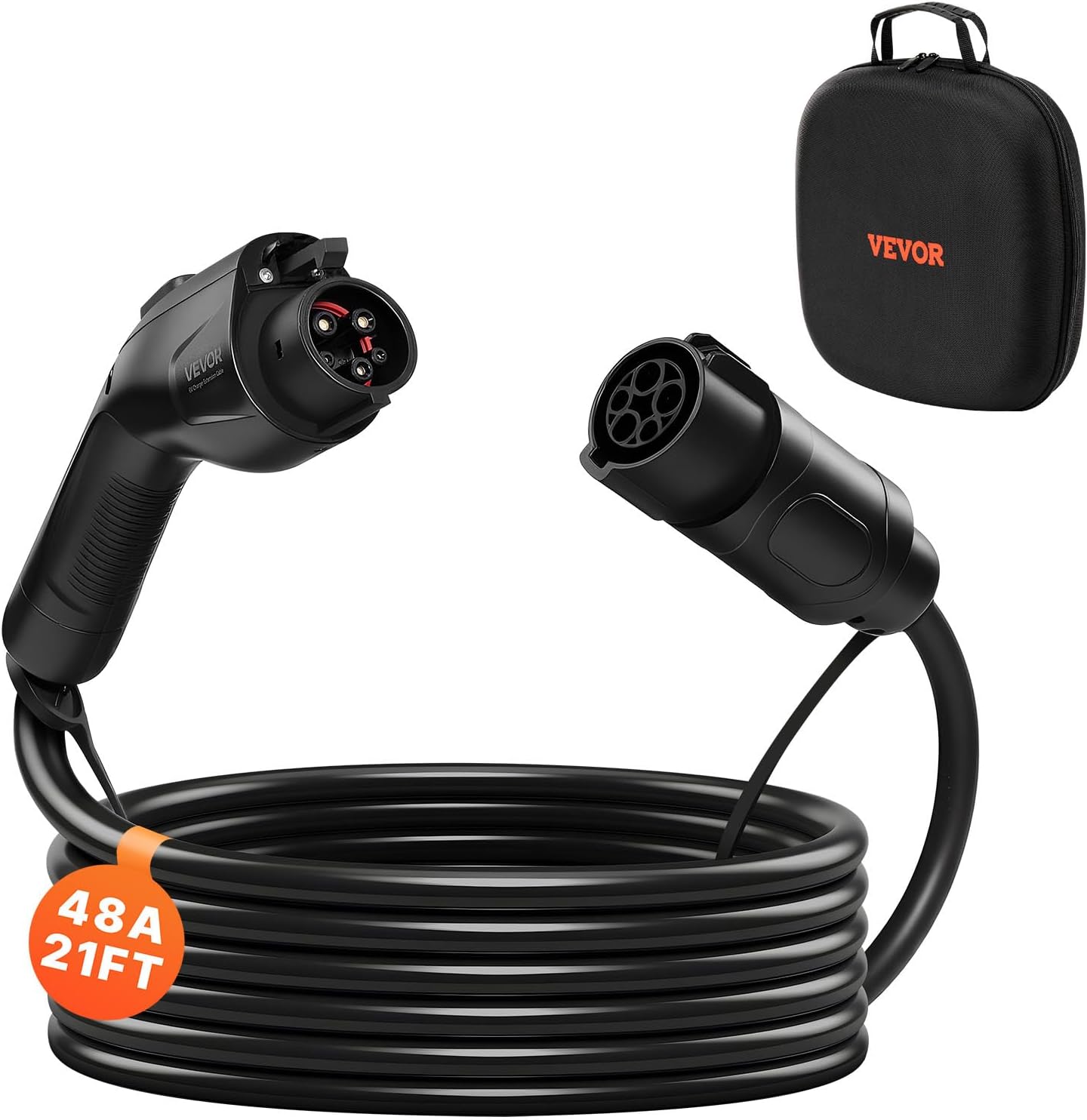 VEVOR EV Charger Extension Cable: 21ft J1772 48A L1/L2 IP66