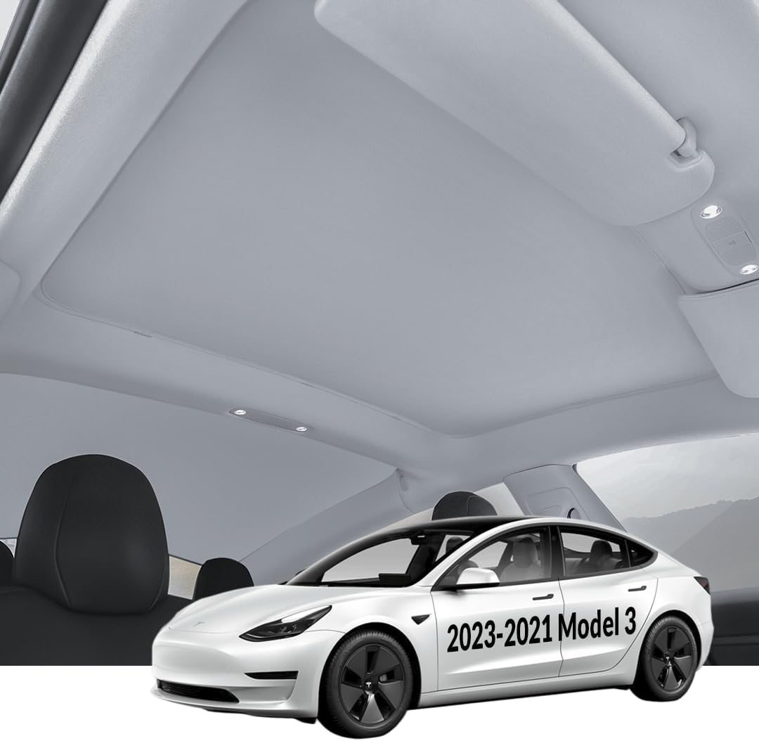 VION Tesla Model 3 Roof Sunshade: Graphene Full Blackout & Cooler Cabin