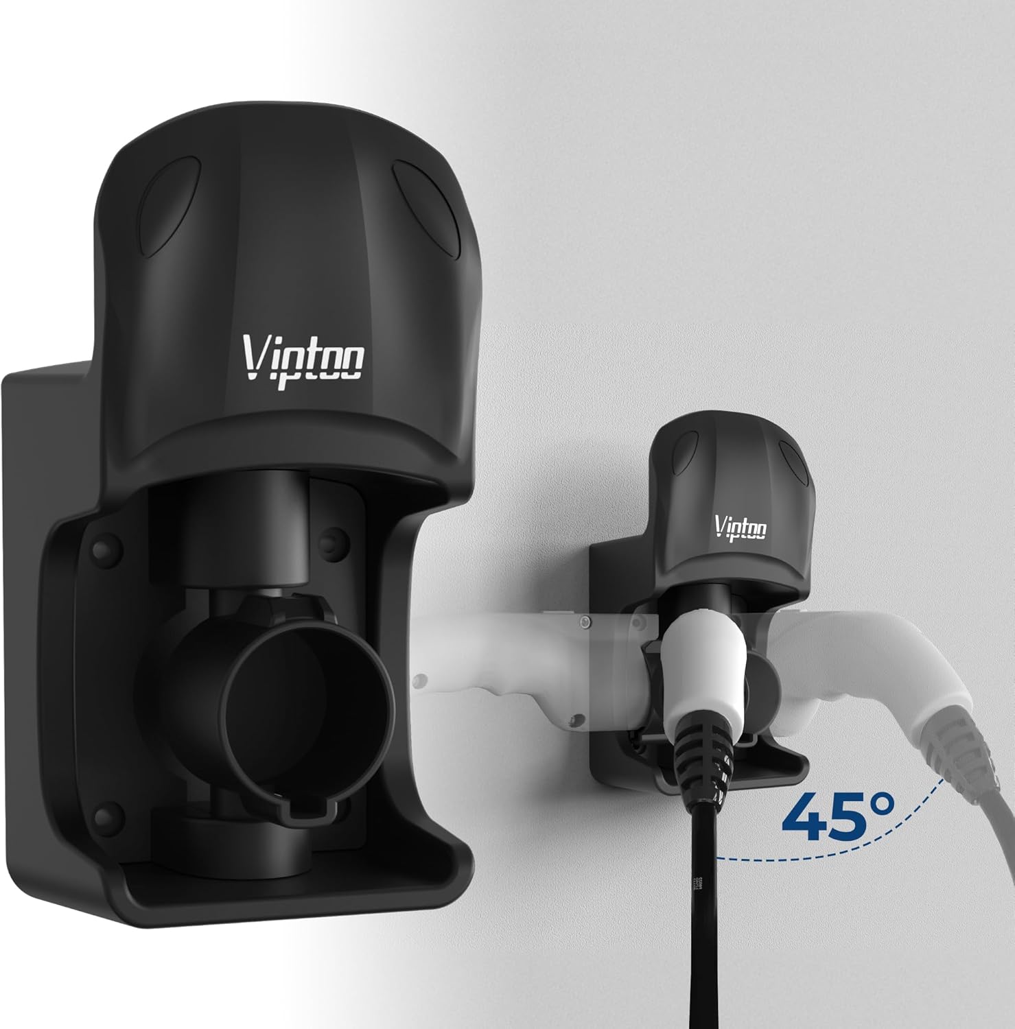 VIPTOO J1772 EV Charger Wall Mount Holder with Adjustable Rotation