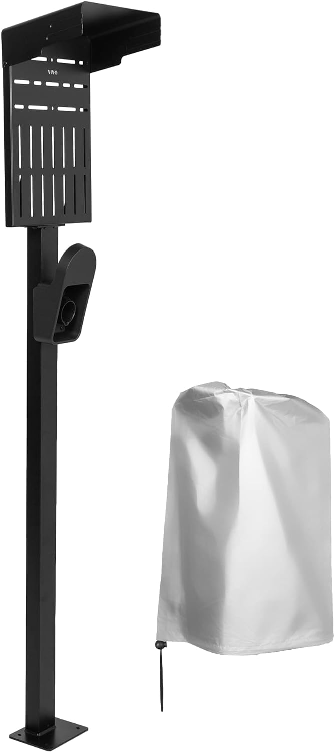 VIVO Premium EV Charging Stand with Weather Protection Hood