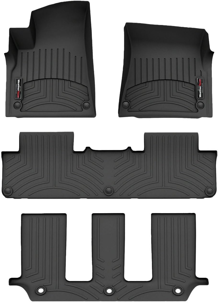 WeatherTech Custom Fit FloorLiners for Rivian R1S - Full Set, Black