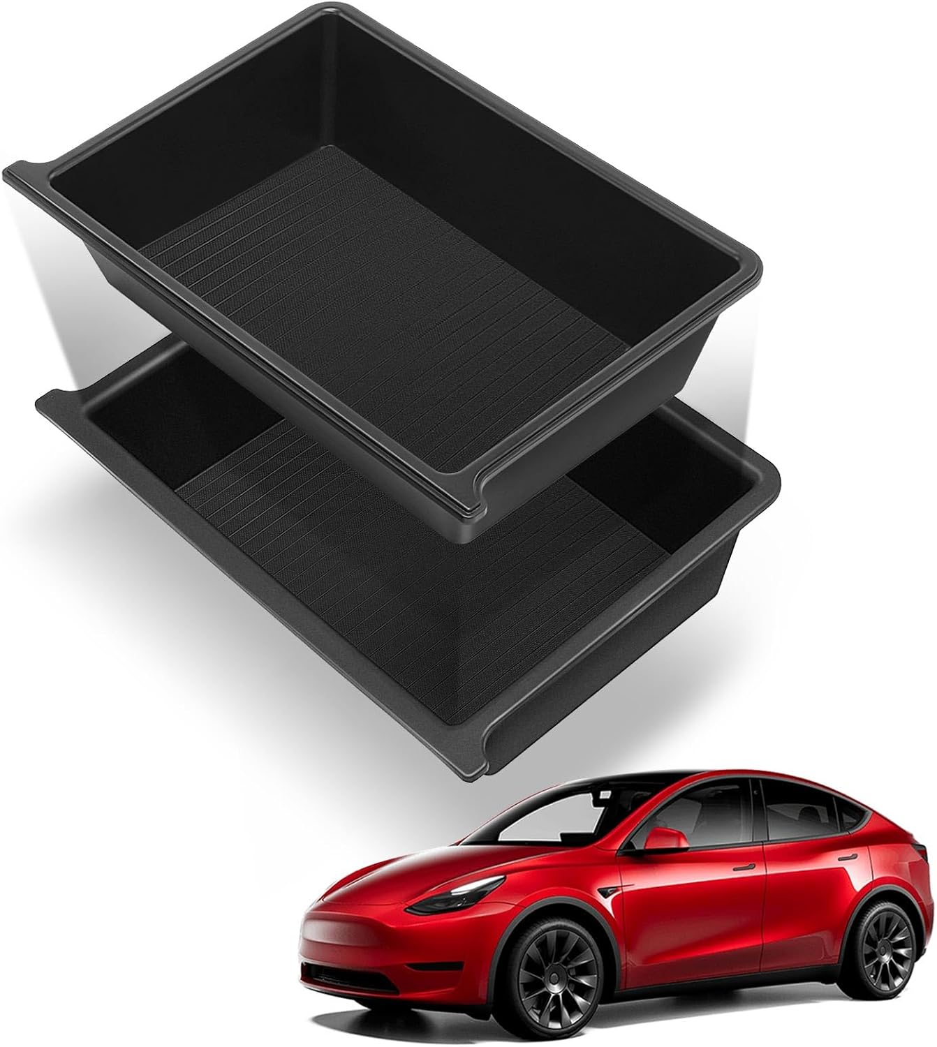 YHTAUTO Under Seat Storage Box for Tesla Model Y - Double-Layer Organizer
