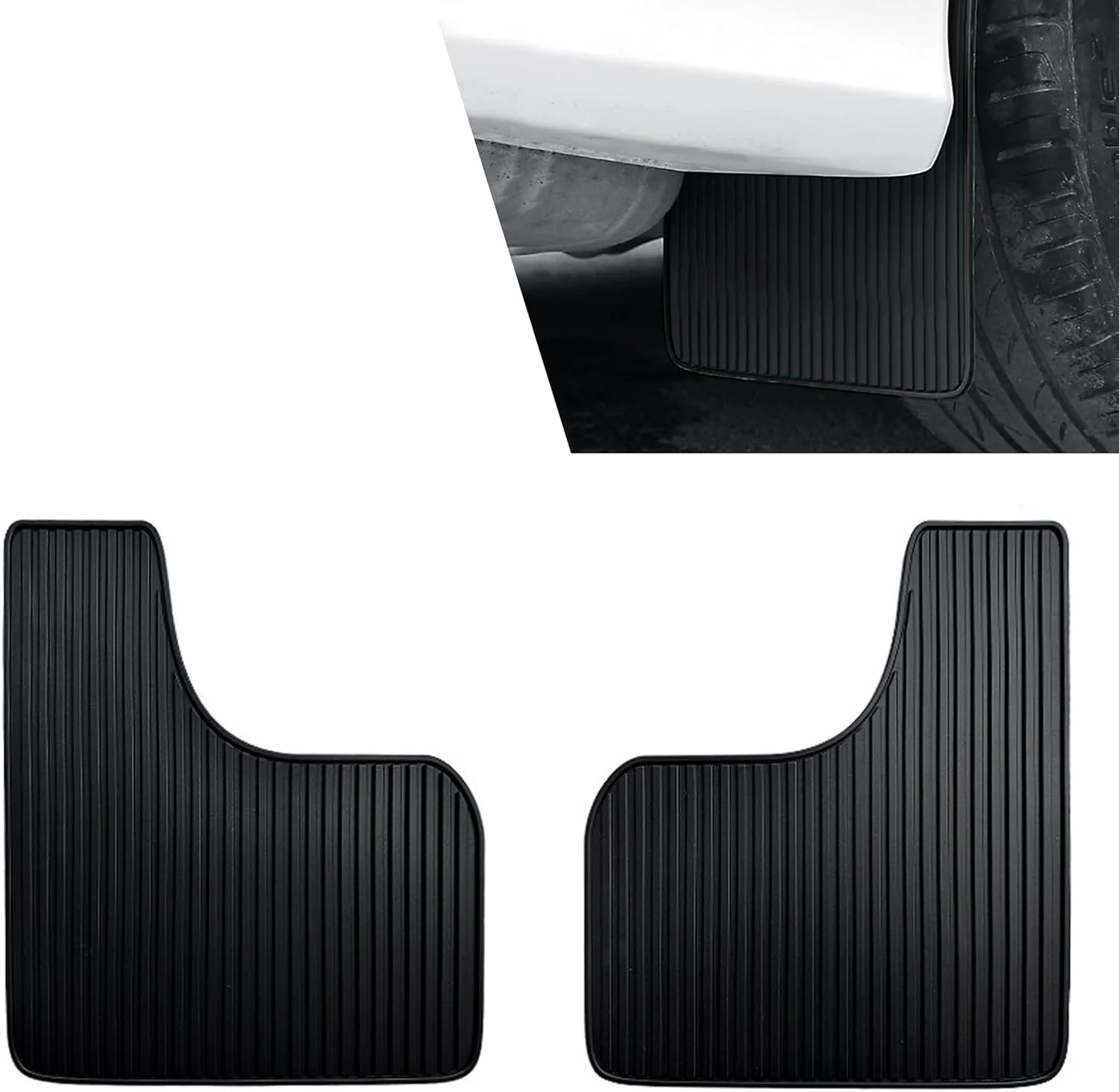2 PCS Car Mud Flaps, Flexible Splash & Scratch-Resistant Mudguard, Anti-Collision Front and Rear Splash Guard, Universal for Cars SUVs Trucks (Sports)