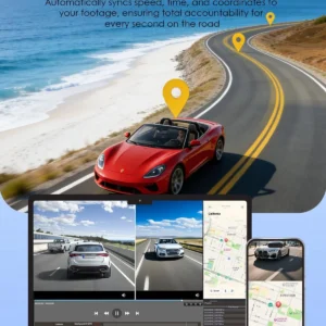 4K+4K Dash Cam Front and Rear, Free 128GB Card Included, 5.8GHz WiFi-20MB/s Fast Download, Dash Camera for Cars with Accurate GPS, G-Sensor, WDR Night Vision, 3.39" IPS Screen, 24H Parking Mode view 5