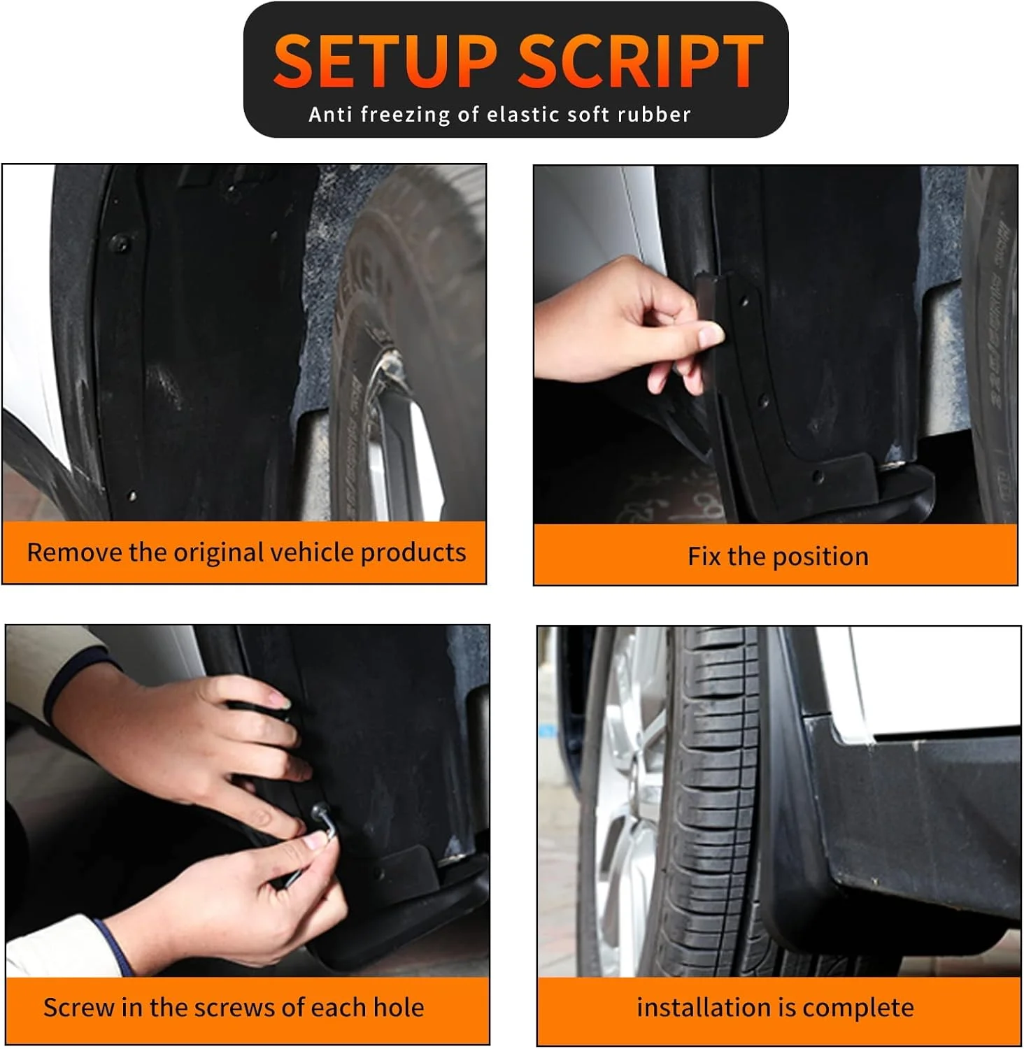 Close-up of Actkill Mud Flaps fitting a VW ID.4 fender