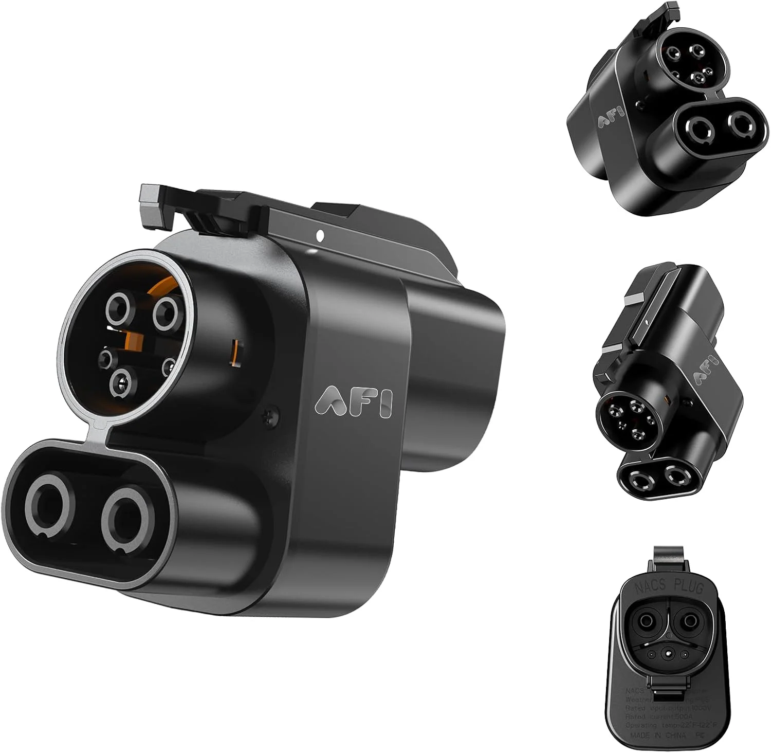 AFI NACS to CCS1 Adapter connected to a Tesla Supercharger cable for a non-Tesla EV