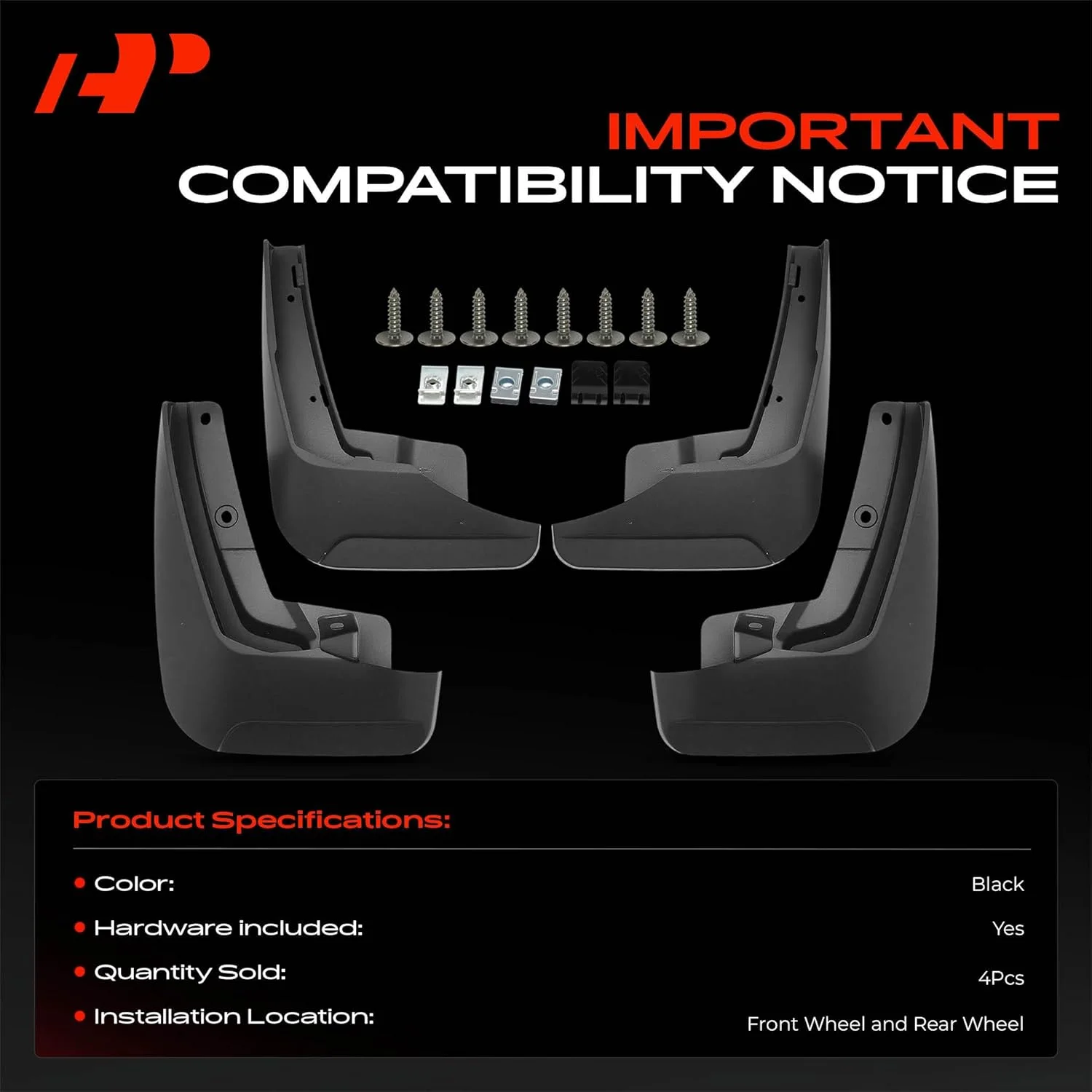Close-up view of the durable PP+TPE composite material of A-Premium mud guards