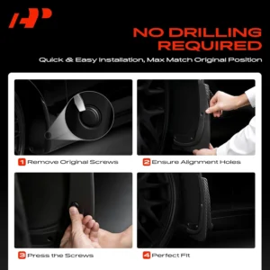 A-Premium Mud Guards for Volkswagen ID.4 - No Drill Installation view 4