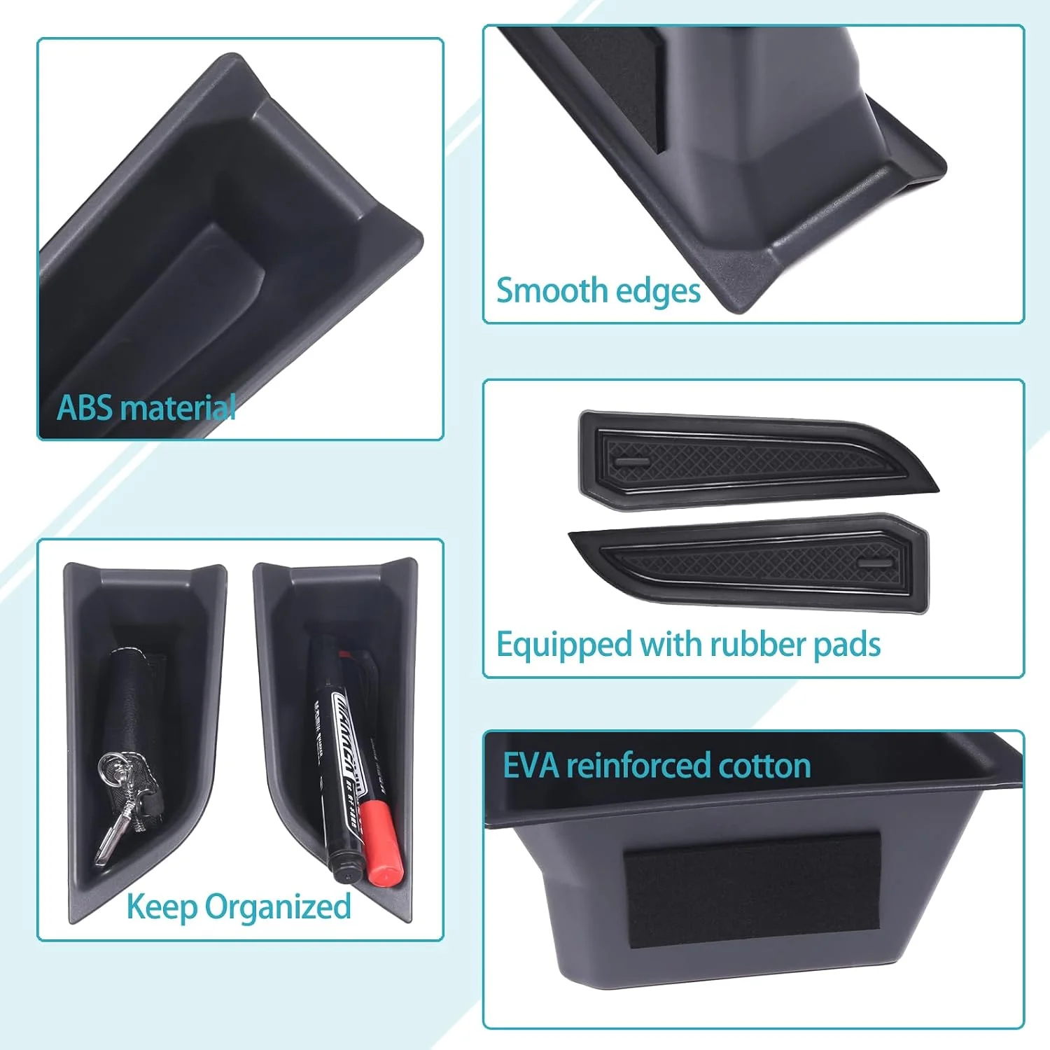 Side view of the storage box fitted into the VW ID. Series door