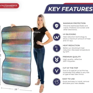 Autoamerics Holographic Car Windshield Sun Shade - Universal EV Protection view 4