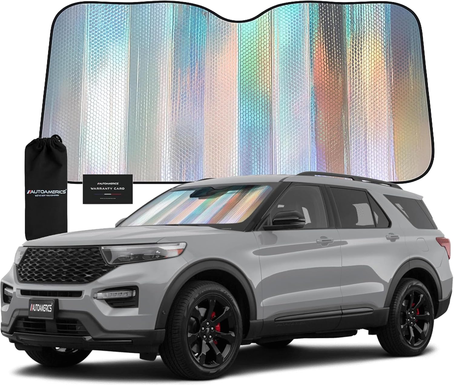 Autoamerics Holographic Car Windshield Sun Shade - Universal EV Protection