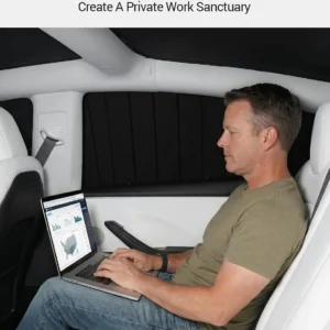 BASENOR [Upgraded Gen2] Tesla Model 3 Side Window Sunshade 2026-2017, 6PCS Full Set Wrinkle-Free Window Covers for Kids, Camping & Privacy Rest, Rear Windshield Reflective UV Protection view 3