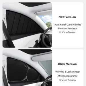 BASENOR [Upgraded Gen2] Tesla Model 3 Side Window Sunshade 2026-2017, 6PCS Full Set Wrinkle-Free Window Covers for Kids, Camping & Privacy Rest, Rear Windshield Reflective UV Protection view 5