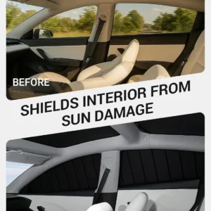 BASENOR [Upgraded Gen2] Tesla Model 3 Side Window Sunshade 2026-2017, 6PCS Full Set Wrinkle-Free Window Covers for Kids, Camping & Privacy Rest, Rear Windshield Reflective UV Protection