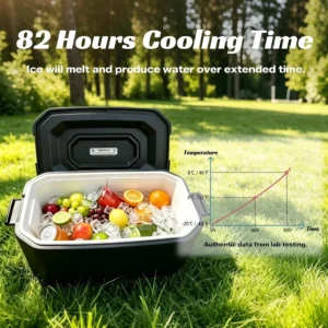 Car Front Trunk Camping Cooler, 48QT Insulated Portable Ice Chest Box Compatible with Model Y Frunk, Keeps Ice up to 84 Hours for Outdoor, Camping, Fishing, Picnic view 2