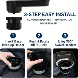 Car Seat Tray, Adjustable Base and Silicone-Supported Anti-Shake Cup Holder, Car Seat Tray for Kids Travel, Car Seat Snack Tray, Car Tray for Toddler, Family Road Trip Essentials for Kids view 4